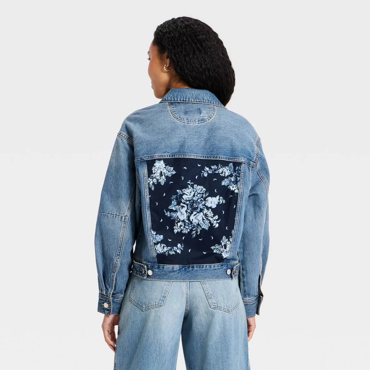 Women's Bandana Print Denim Jacket - Universal Thread™ Medium Wash M | Target