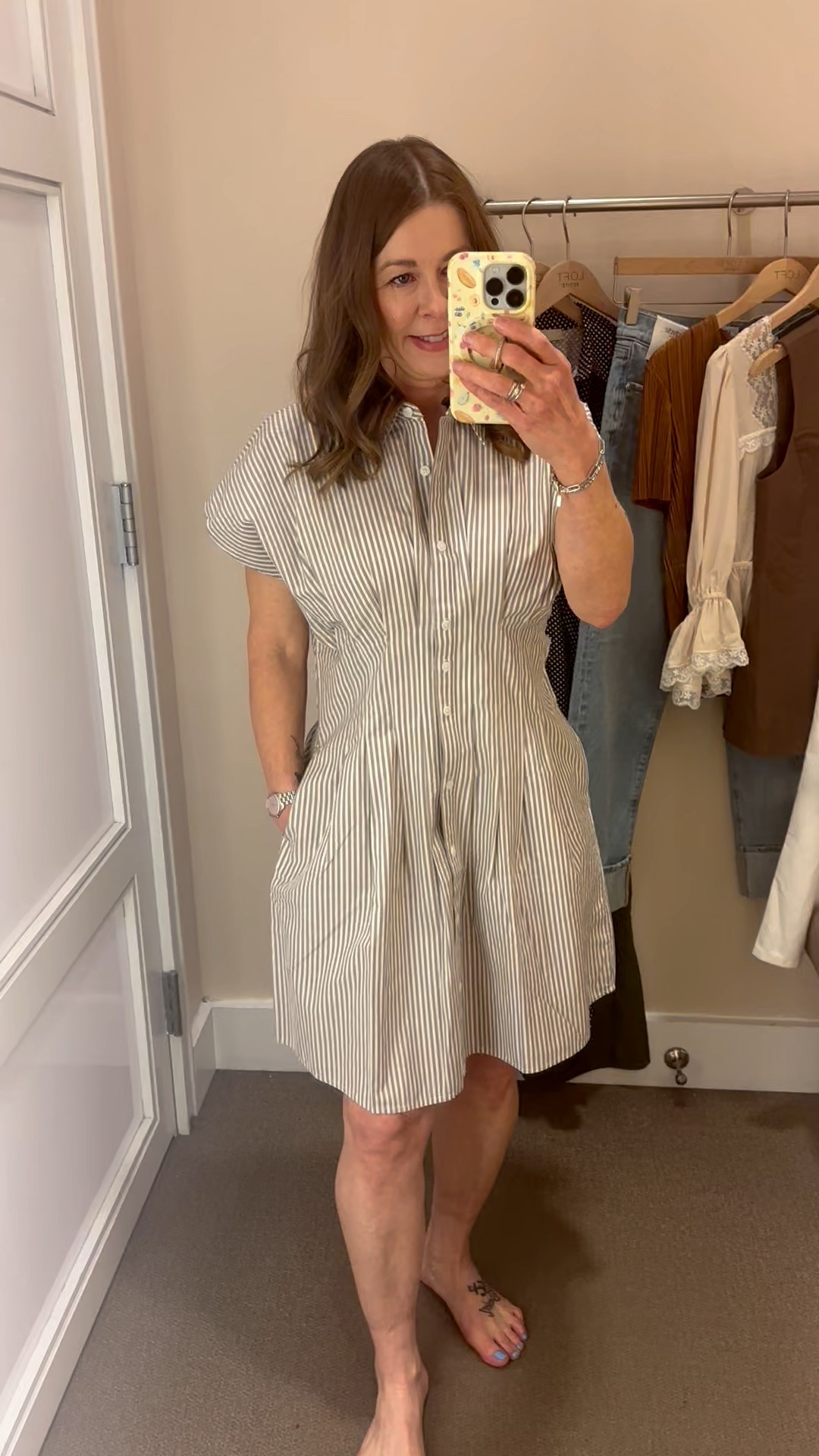 Loft store try on! 
I sized up to a medium petite! 
#loft #springfashion


