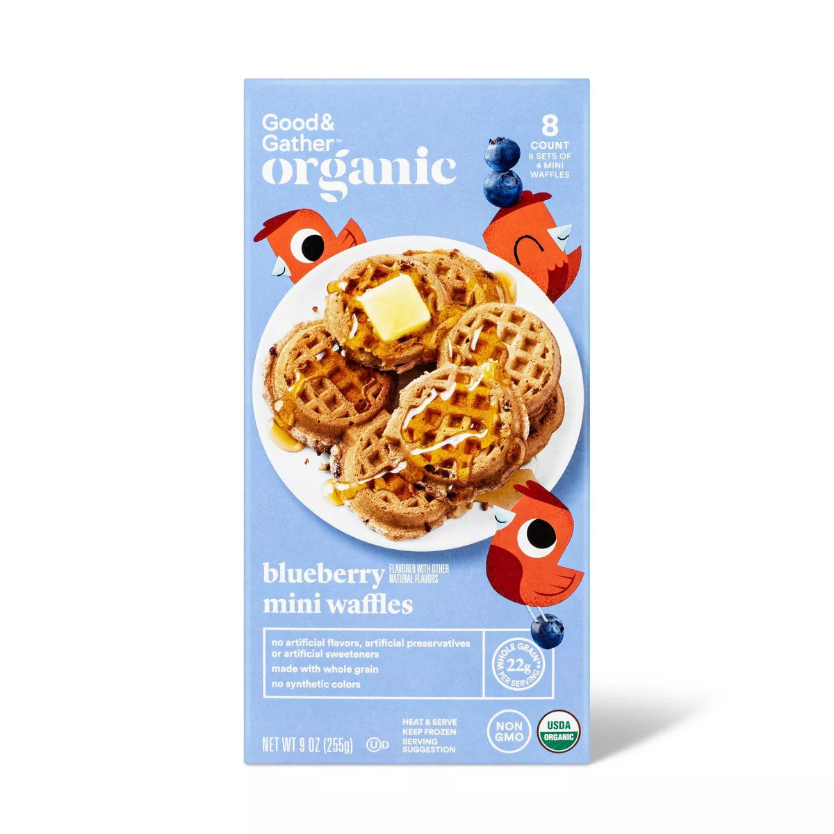 Organic Whole Grain Blueberry Frozen Waffles - 9oz/32ct - Good & Gather™ | Target