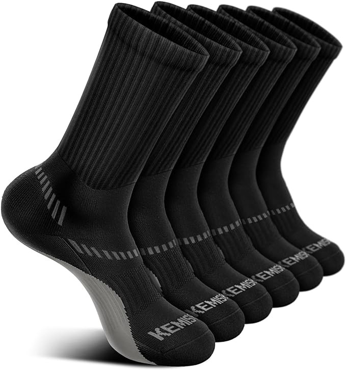 BULLIANT Compression Socks for Men 6Pairs, Athletic Crew Socks Cushioned For Men Sports Running-A... | Amazon (US)