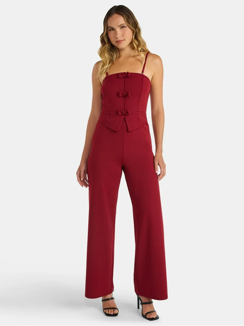 Madden NYC Women's Bow Jumpsuit, Sizes XXS-XXL | Walmart (US)