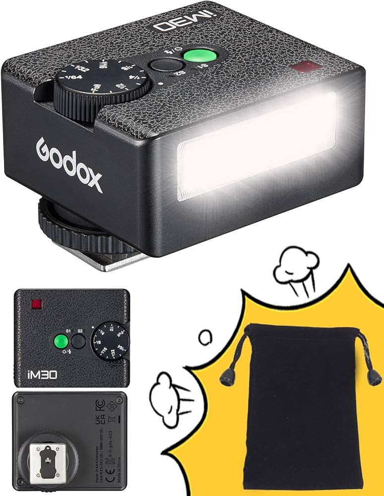 Godox iM30 Mini Camera Flash Speedlite, GN15 S1/S2 Optical Control, CCT 6500K±200K Color Tempera... | Amazon (UK)