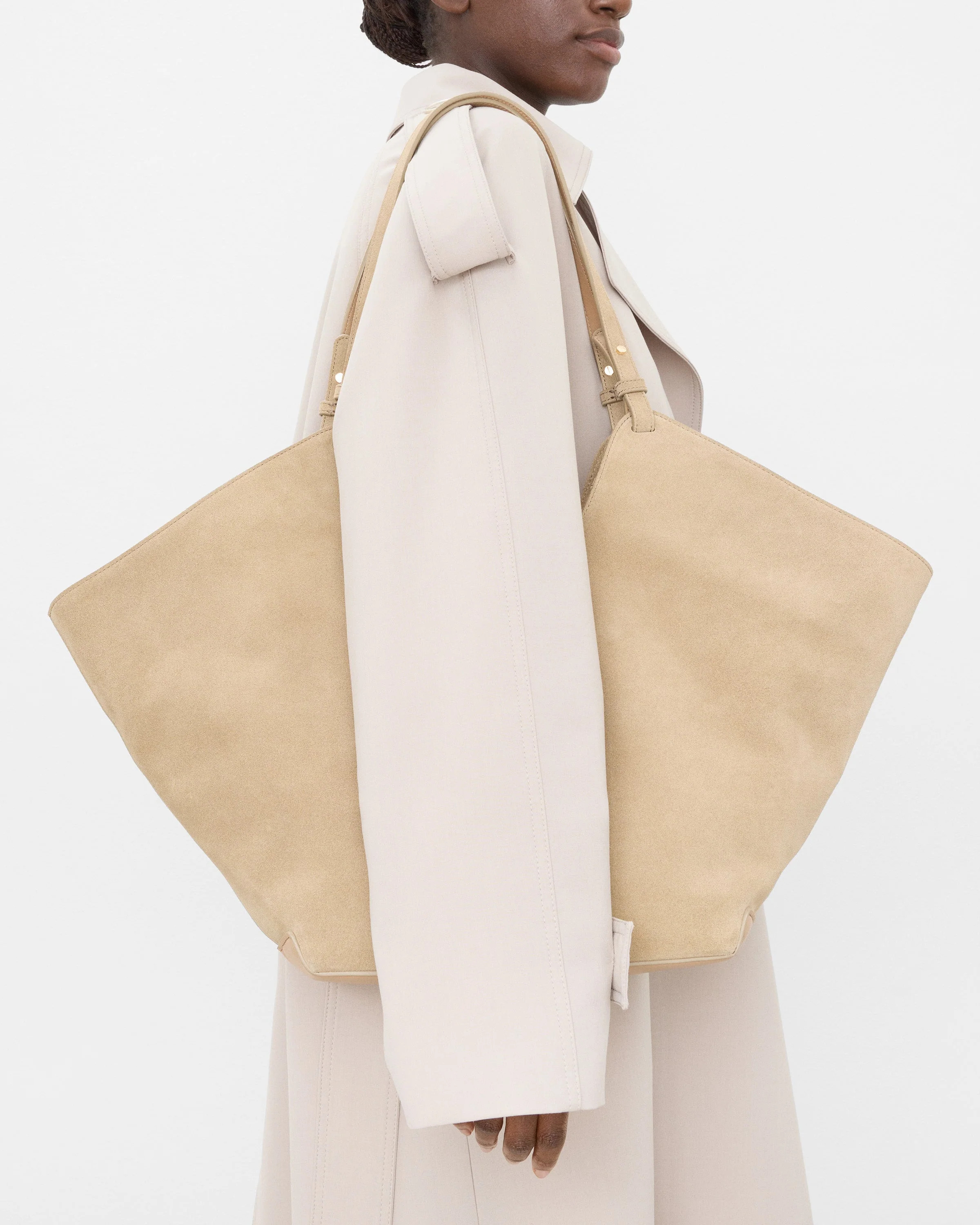 Dahlia Tote Bag Suede Sand Bag | Flattered