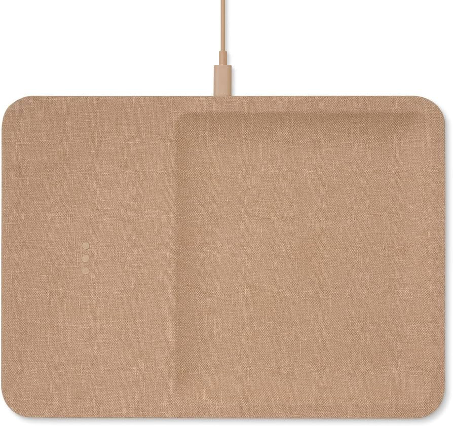 Courant Catch:3 - Belgian Linen Wireless Charging Station and Valet Tray (Camel) - Qi Certified -... | Amazon (US)