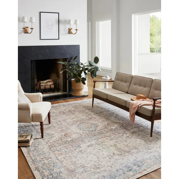Chris Loves Julia x Loloi Jules Oriental Natural/Ocean Area Rug | Wayfair Professional