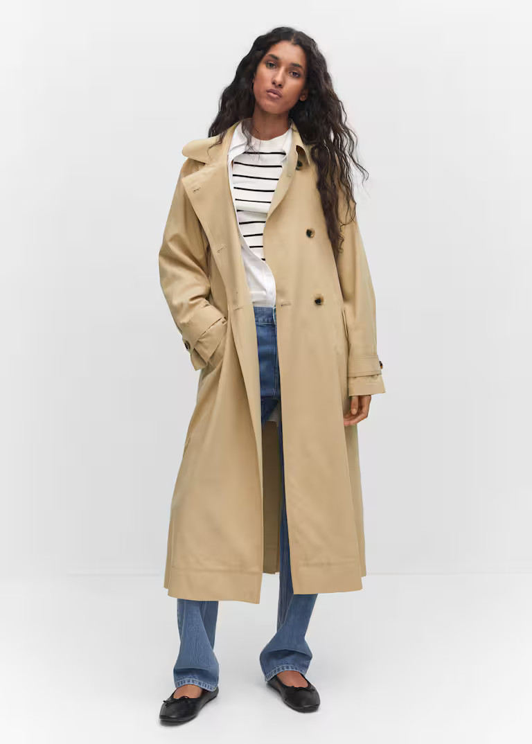 Fluid tencel trench coat -  Women | Mango United Kingdom | MANGO (UK)