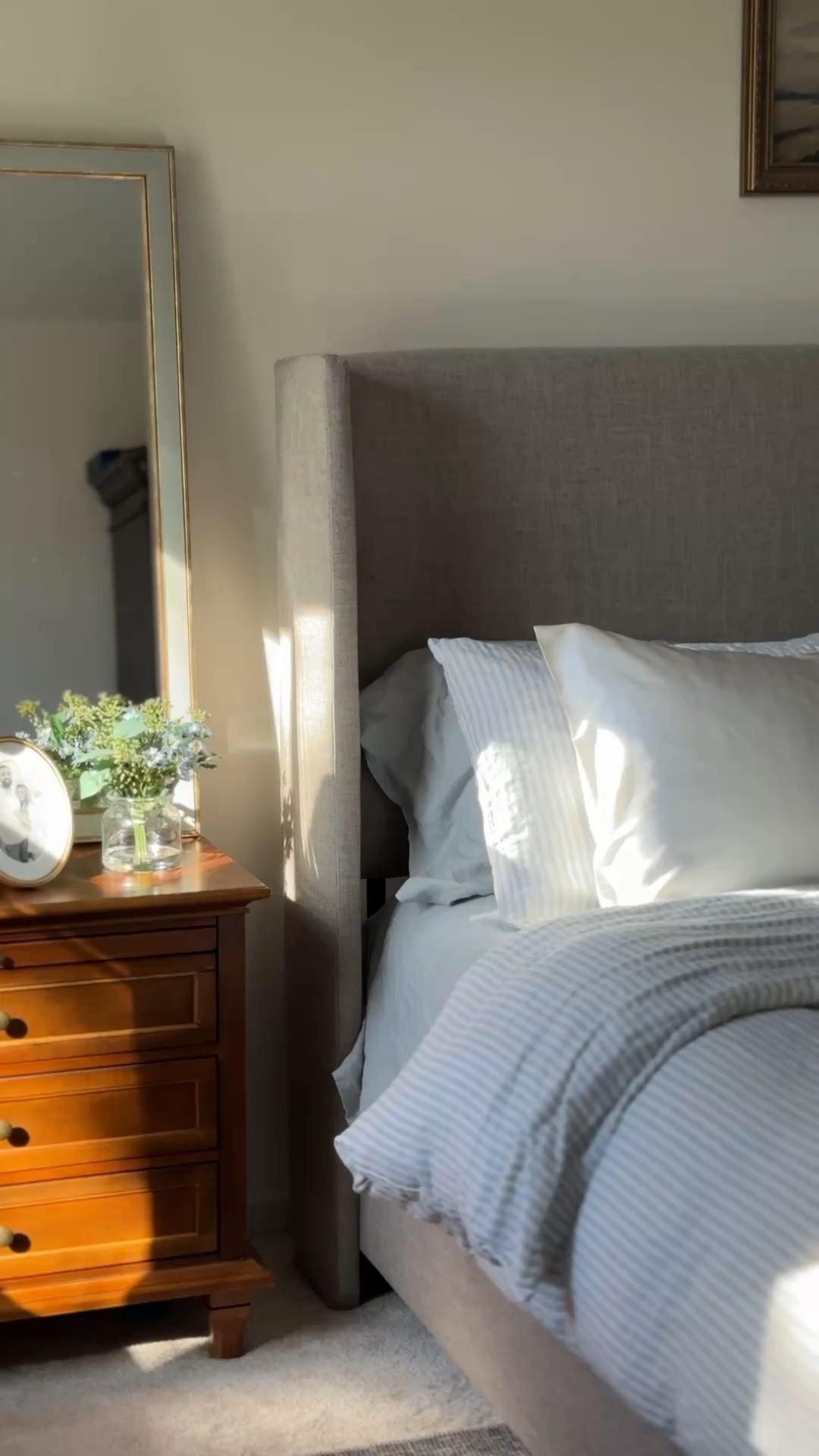 A classic upholstered bed will never go out of style! This budget friendly option is my fave! Comes in so many fabric options! This is Zuma Natural 

#bedroom #bedroominspo #bed #bedding 

#LTKSaleAlert #LTKMothersDay #LTKHome