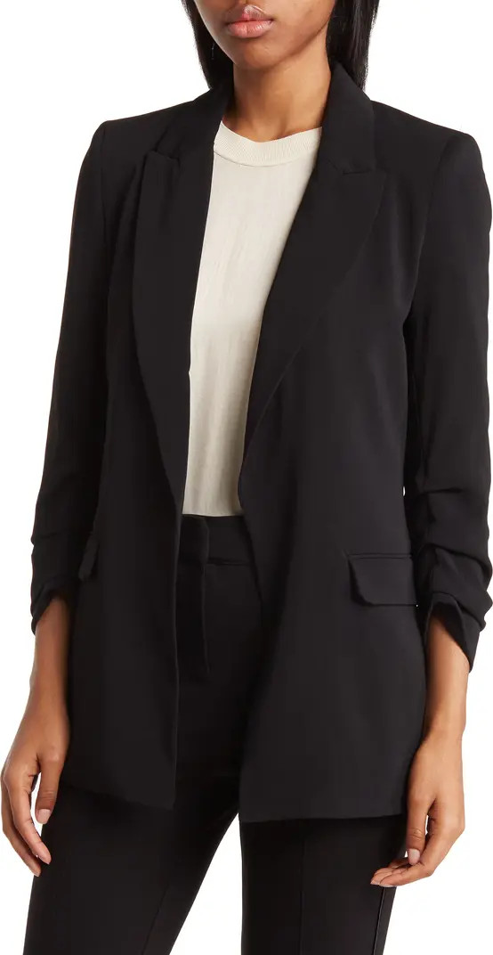 Notch Lapel Ruch Sleeve Blazer | Nordstrom Rack