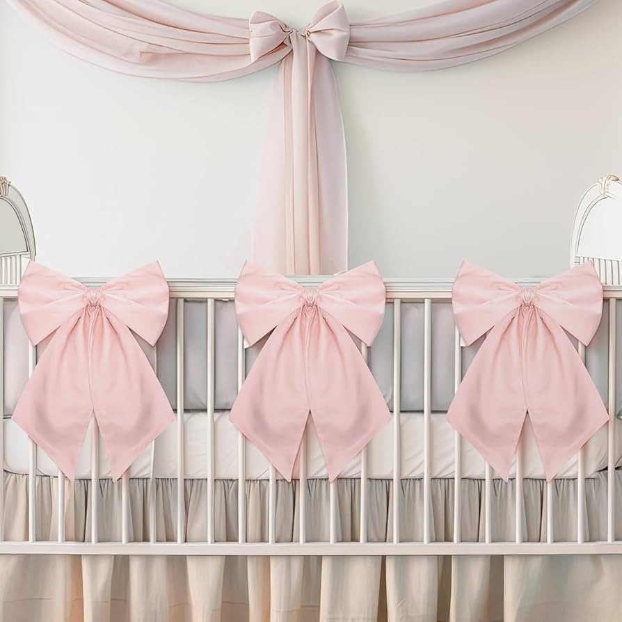 3 Pack Large Pink Bows for Decoration 11 x 23 Inches Big Pink Bow Decor Coquette Party Background... | Amazon (US)