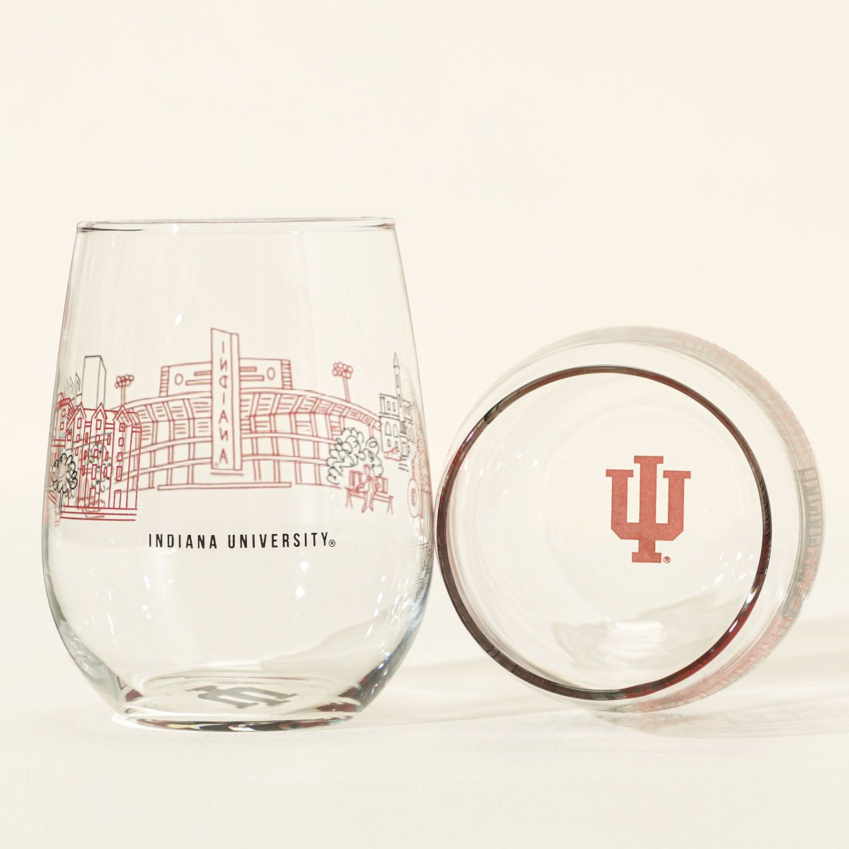 College Cityscape Wine Glasses - Set of 2 | UncommonGoods
