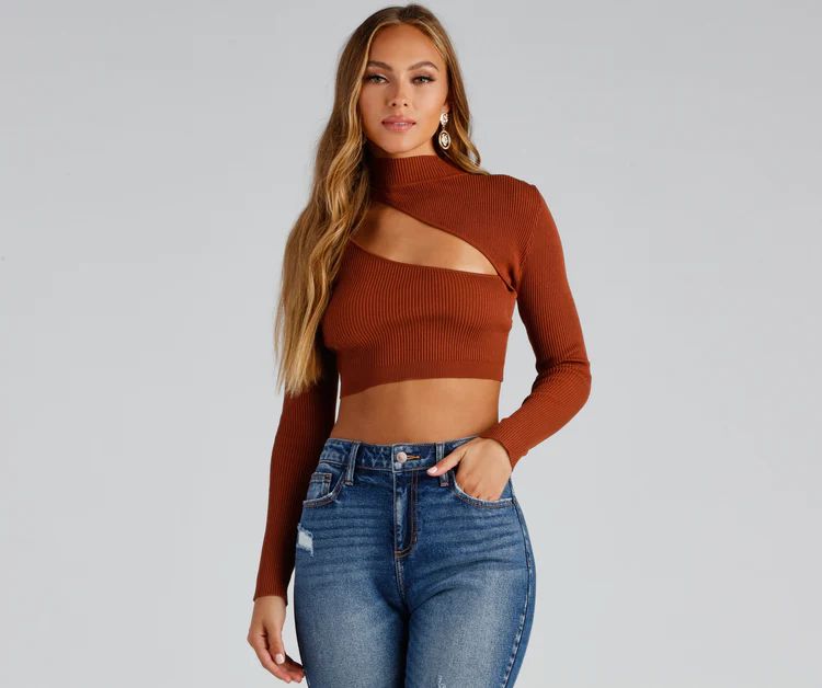 Bold Beauty Ribbed Cutout Crop Top | Windsor Stores