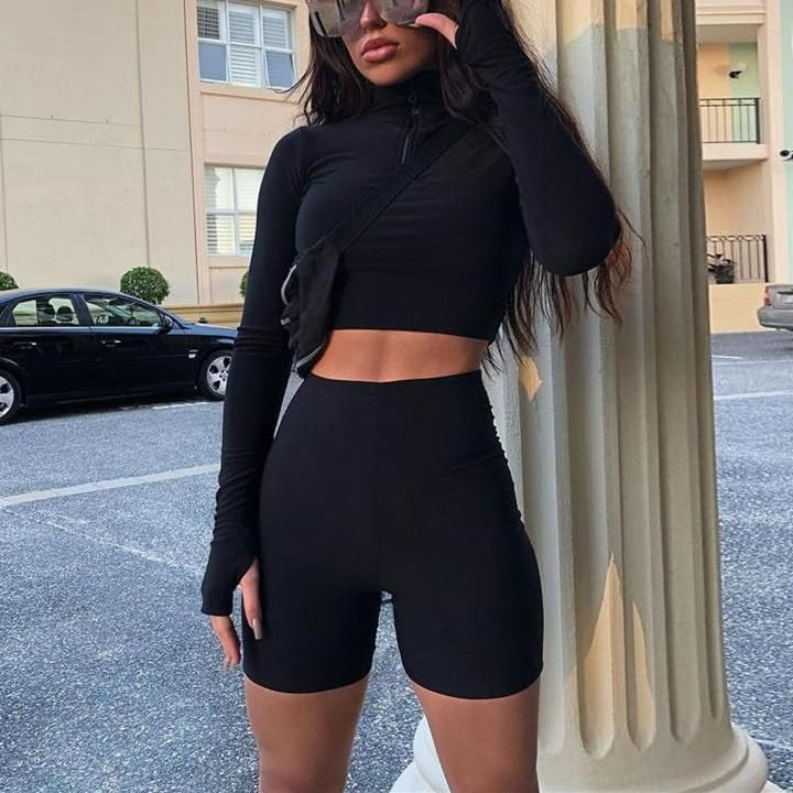 ODODOS Women's Cross Waist Biker Shorts with Inner Pocket, Sports Athletic Workout Running Yoga Shor | Amazon (US)