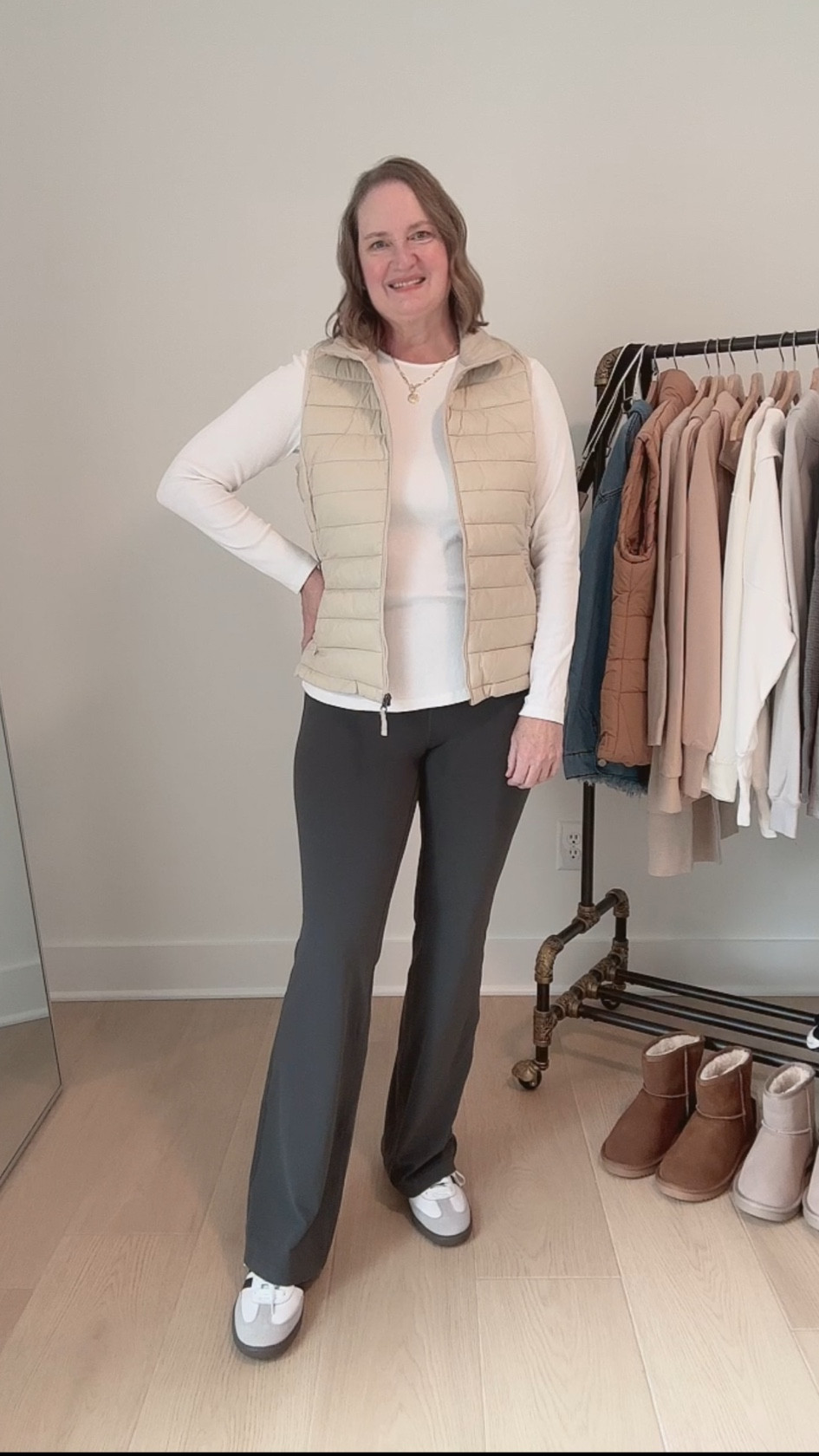 Amazon and Quince Try-On Haul ✔️I’m prepping my winter capsule wardrobe and am sharing some athleisure and casual pieces I ordered ✨ Find out which pieces I kept and returned in the blog post 😉

Puffer vest, gray flare leggings, white long sleeve tee, Adidas sambas sneakers

#LTKActive #LTKFindsUnder50 #LTKMidsize