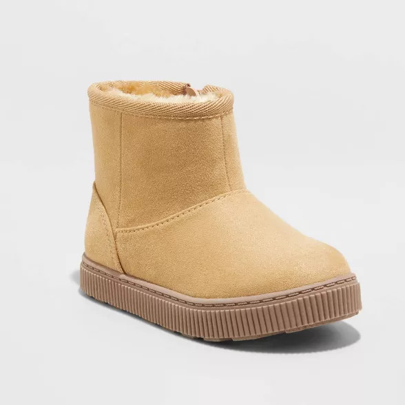 Toddler Boys' Arlo Zipper Winter Boots - Cat & Jack™ Tan 11 | Target