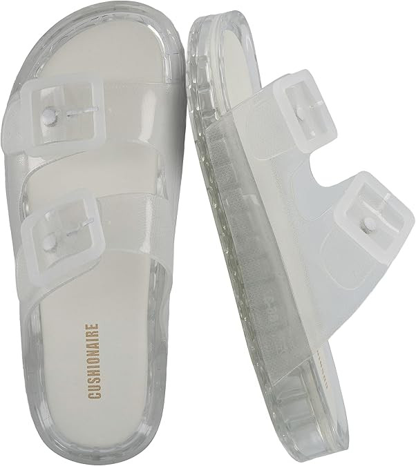 CUSHIONAIRE Pool Slides For Women Waterproof Double Buckle Adjustable Slip-On Womens Sandals For ... | Amazon (US)
