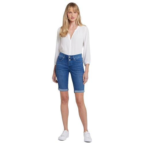 NYDJ Women's Briella Denim Shorts with ROLL Cuff Shorts, Nevin, 0 | Amazon (US)