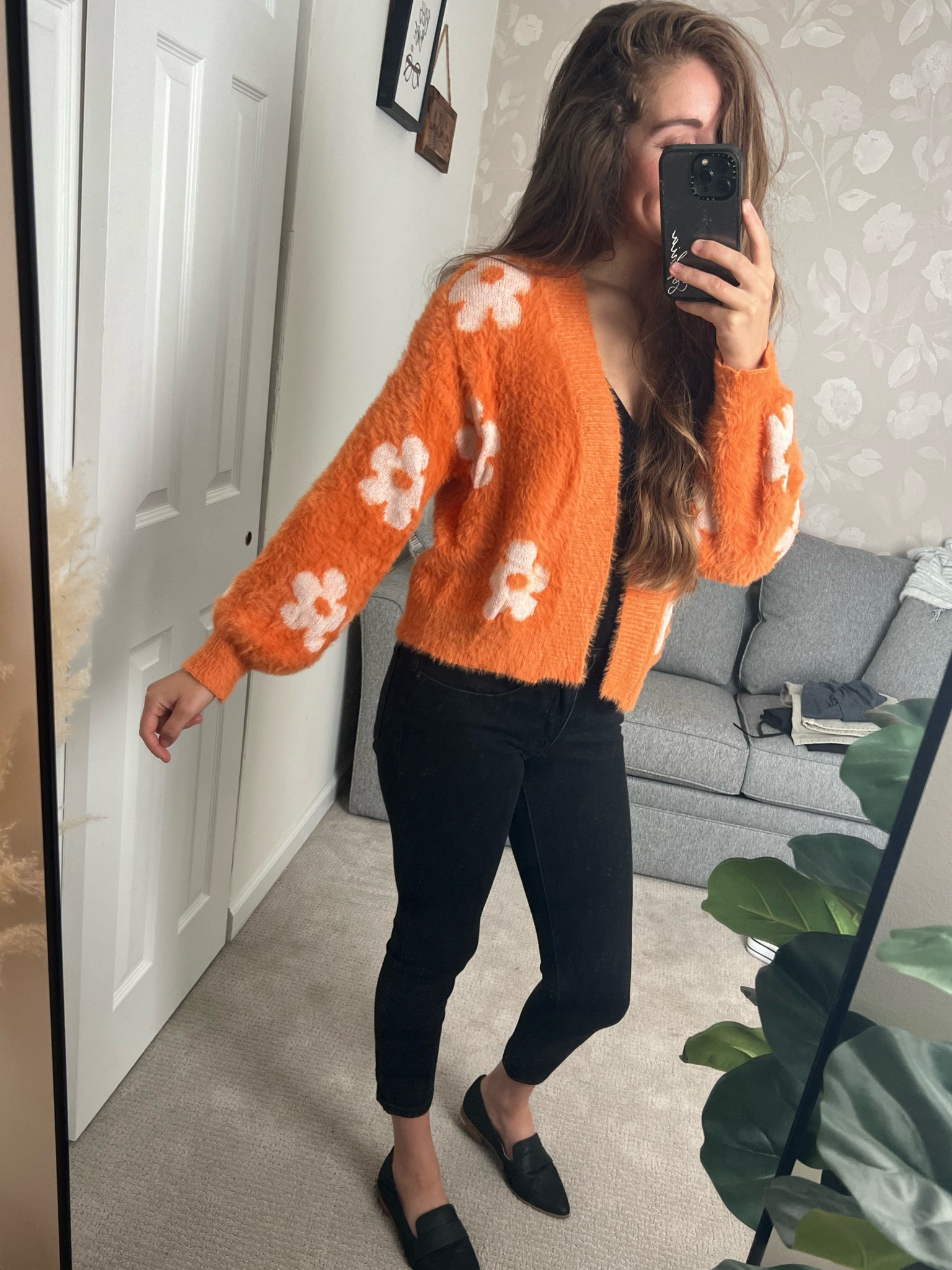 Fall fashion, floral sweater 