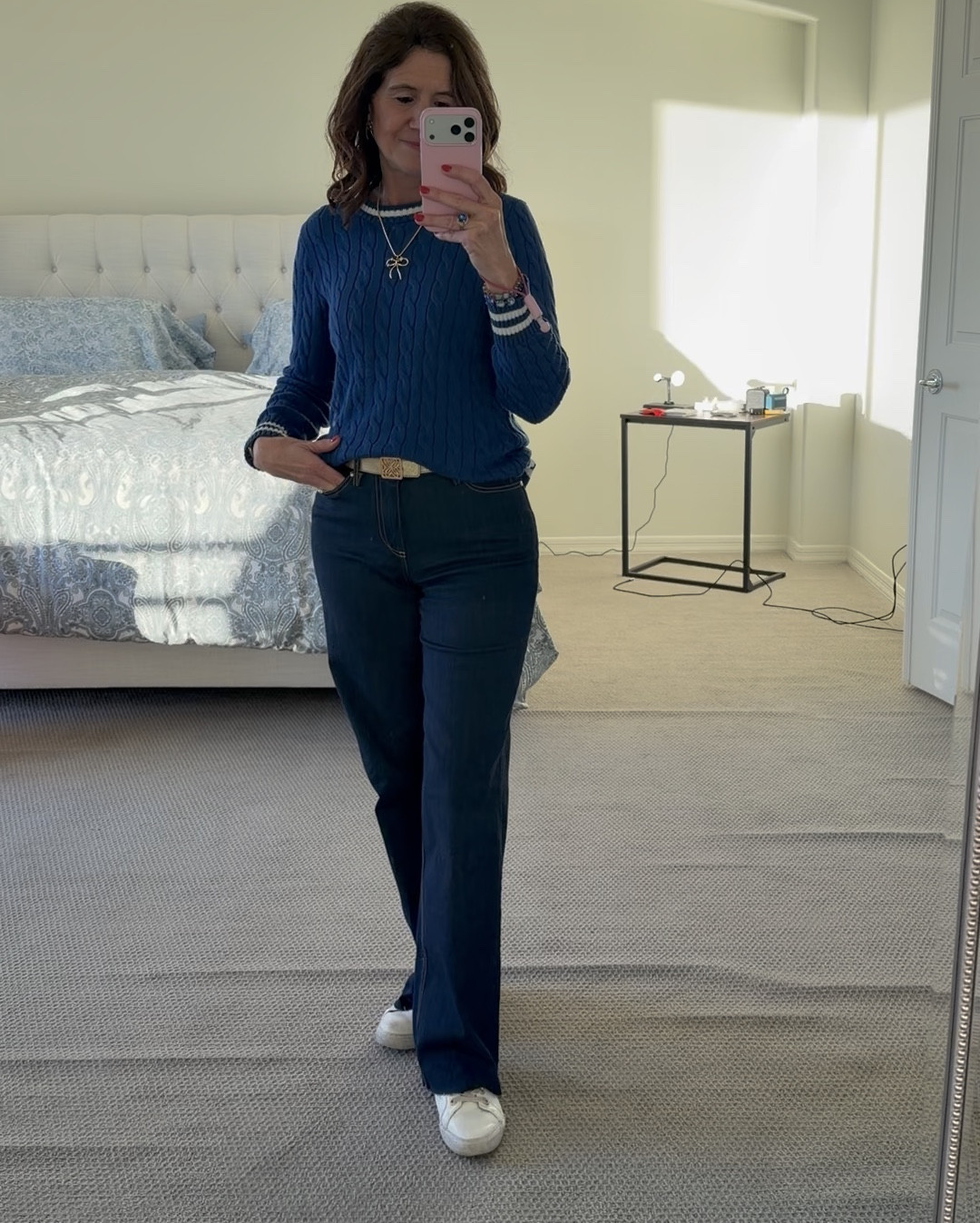 Fall Outfit 

A cozy fall-to-winter outfit I keep reaching for 💙
This sweater is soft, classic, and easy to dress up or down — perfect for travel days, errands, casual dinners, or everyday wear. Paired with straight-
leg denim for a flattering, comfortable fit and finished with beautiful accessories that elevate the whole look.

This is one of those outfits that feels effortless but pulled together — add boots, sneakers, or loafers and you’re set for the season.

✨ Also makes a great gift idea — especially the sweater and accessories!

fall outfit
winter outfit
cozy sweater
everyday outfit
travel outfit
casual chic
straight leg jeans
classic style
wardrobe staples
giftable fashion
layering pieces
neutral outfit
women over 40 style
timeless fashion


#FallStyle
#WinterStyle
#CozyOutfit
#EverydayStyle
#CasualChic
#ClassicStyle
#LTKStyle
#LTKFall
#LTKWinter
#OutfitInspo
#WardrobeStaples
#TravelStyle
#EffortlessStyle
#LTKSeasonal
#LTKGiftGuide 


#LTKWorkwear #LTKOver40 #LTKootd