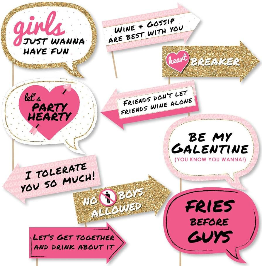 Big Dot of Happiness Funny Be My Galentine - Valentine's Day Photo Booth Props Kit - 10 Piece | Amazon (US)