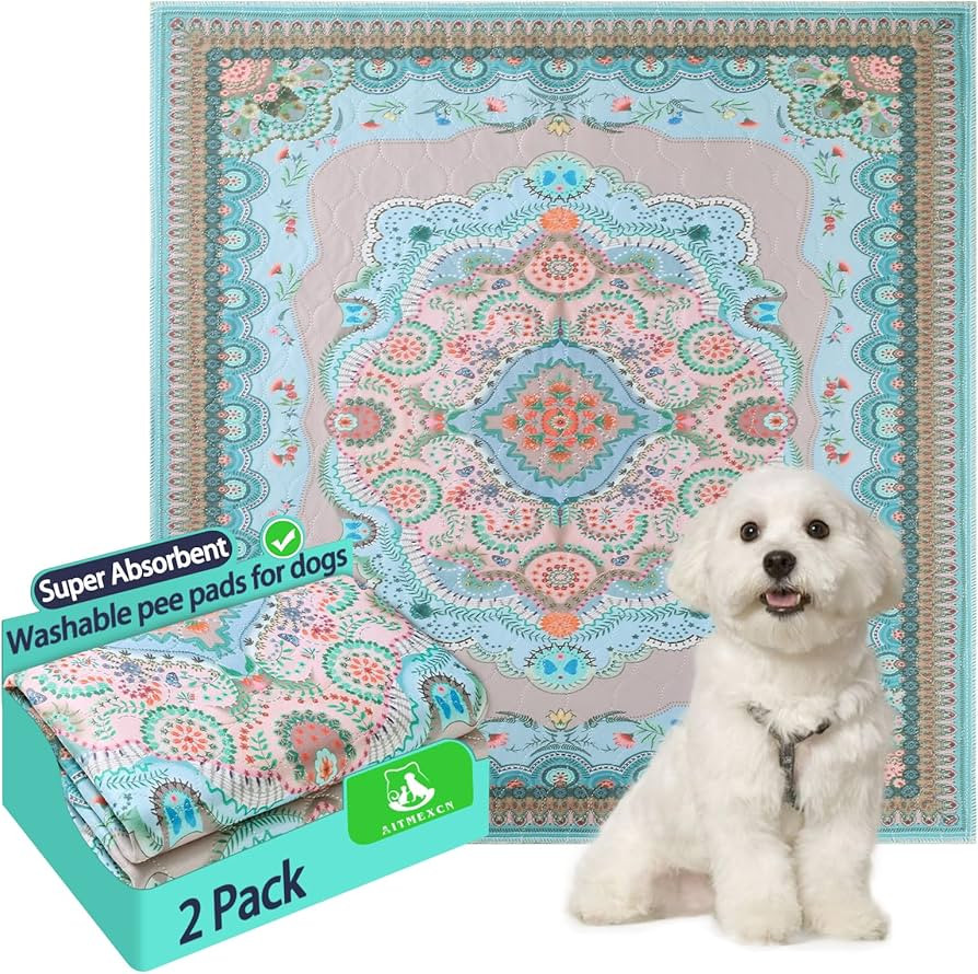 Washable Pee Pads for Dogs, 24"x24" 2 Pack Reusable Puppy Pads Pet Training Pads, Super Absorbent... | Amazon (US)