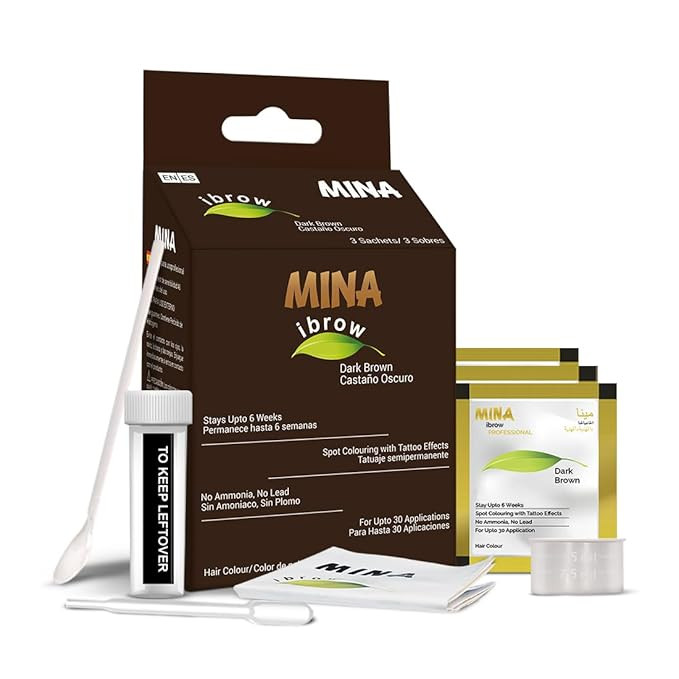 Mina ibrow Tint kit Dark Brown|Natural Spot coloring brow Tinting Powder, Water and Smudge Proof ... | Amazon (US)