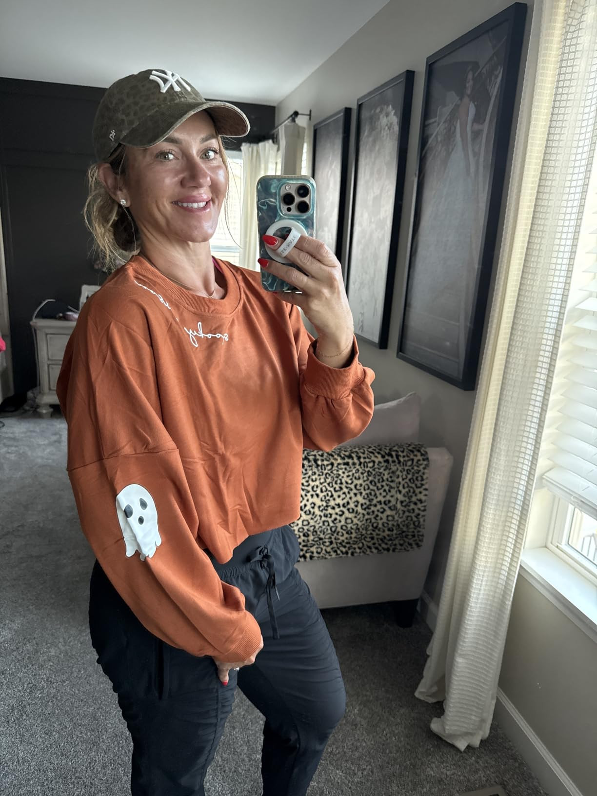 Women's Retor Ghost Skull Crop Sweatshirt Fall Halloween Lantern Long Sleeve Pullover Spooky Seas... | Amazon (US)