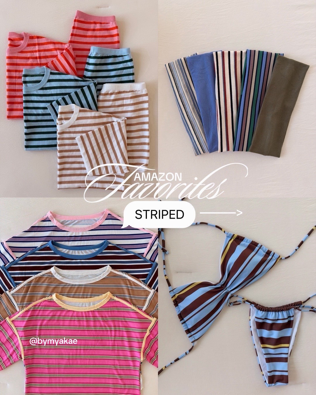 striped amazon favorites 🤍
sets, tees, headbands, and this bikini are all so good + actually flattering
#LTKSeasonal #LTKFinds #AmazonFashion 

 #LTKgrwm #LTKootd #LTKSaleAlert