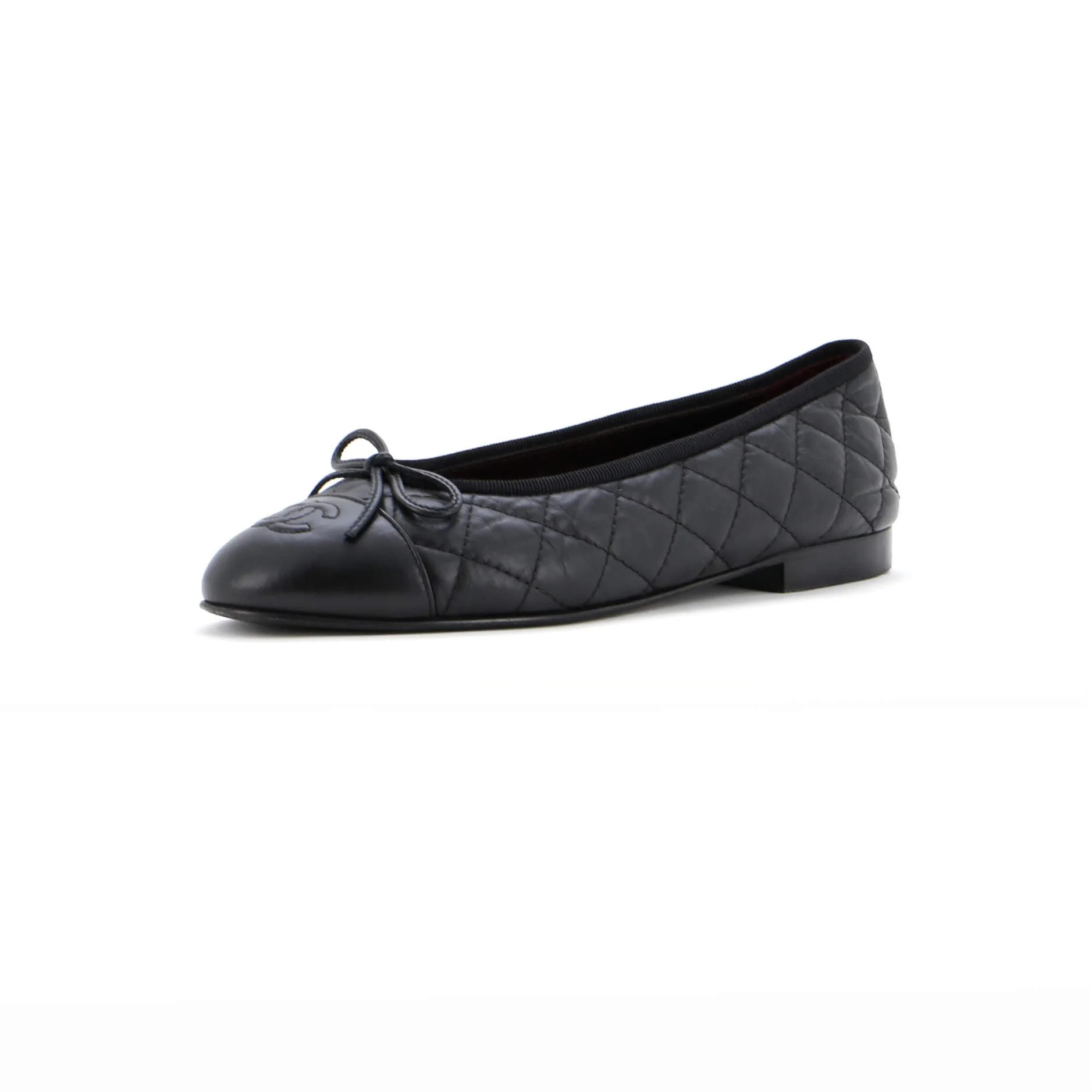 Women's CC Cap Toe Bow Ballerina Flats Quilted Leather | Shop Simon