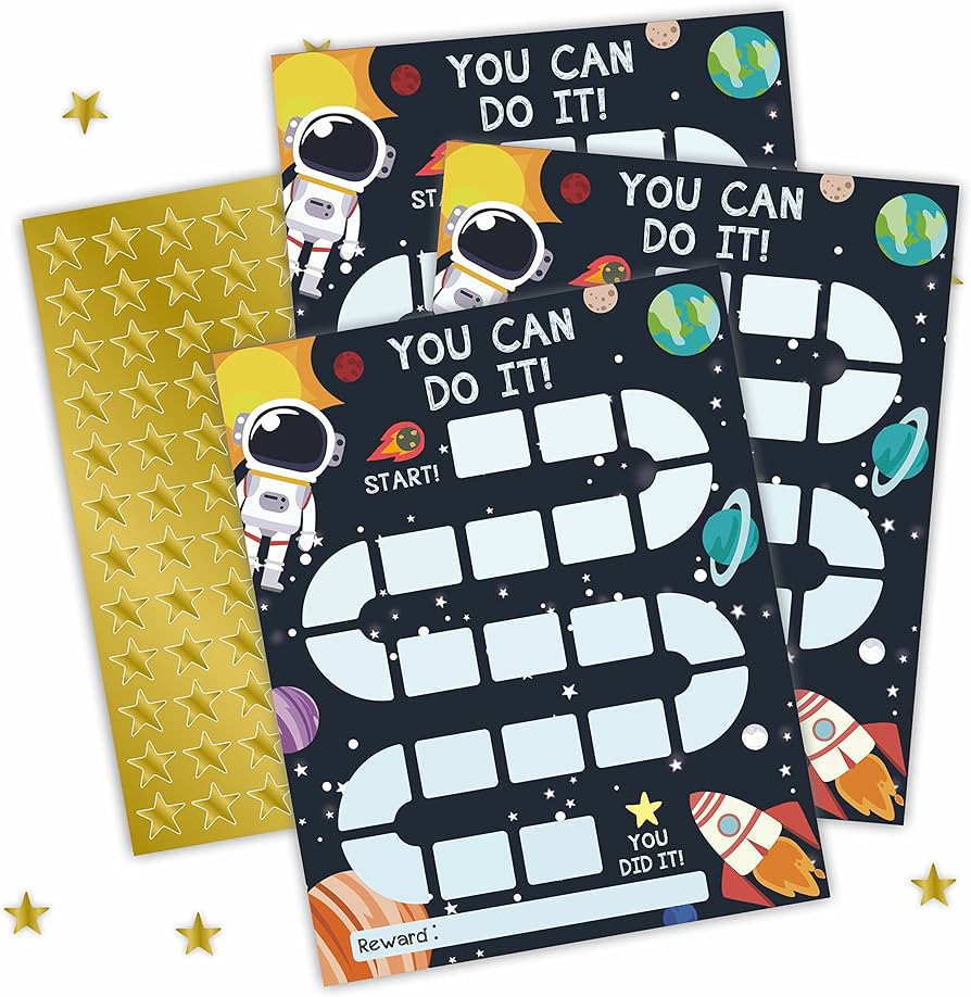 20 Reward Chart with 424 Golden Star Stickers-Outer Space Theme- Chore Chart, Incentive Chart,Pos... | Amazon (US)