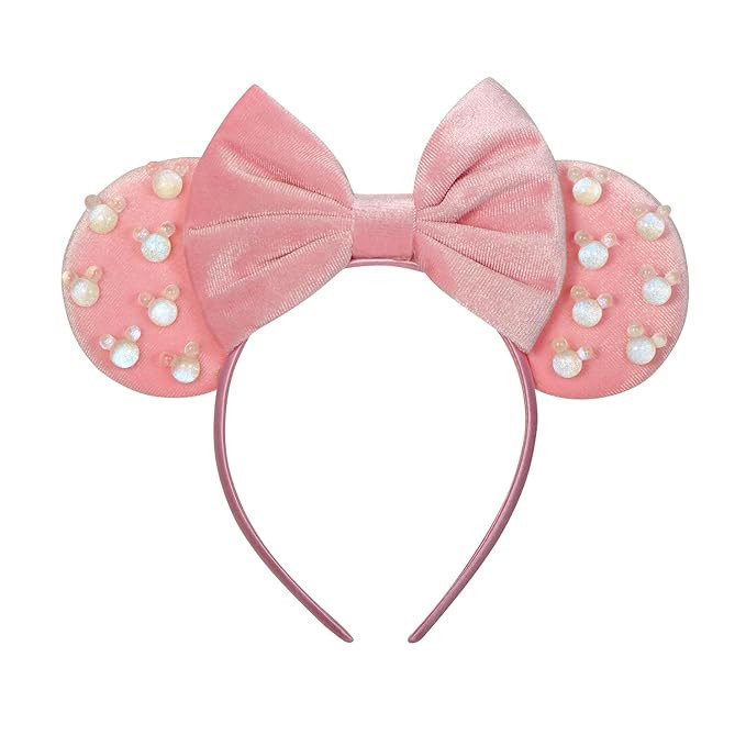 Eissya Minnie Ears Headband, Fashion Headband, Hairtie (Pink-Pearl, Medium) | Amazon (US)