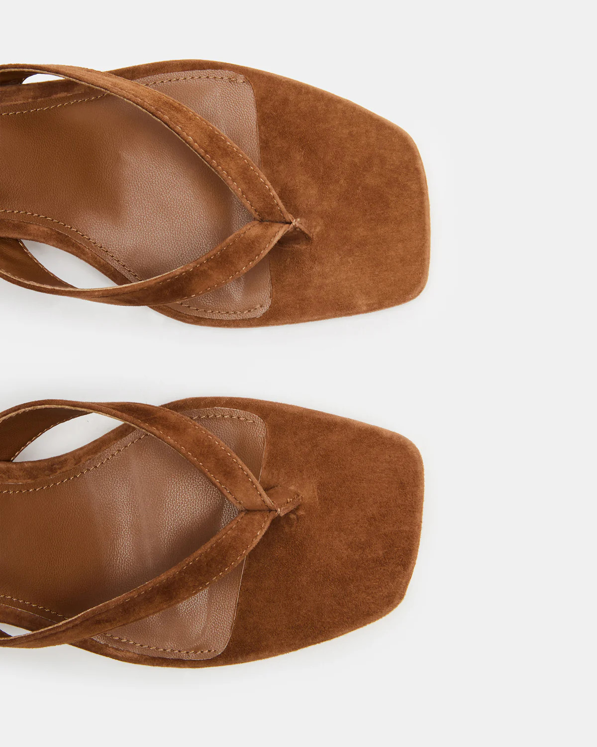 TRACIE Chestnut Suede Thong Strap Women's Kitten Heel | Steve Madden (US)