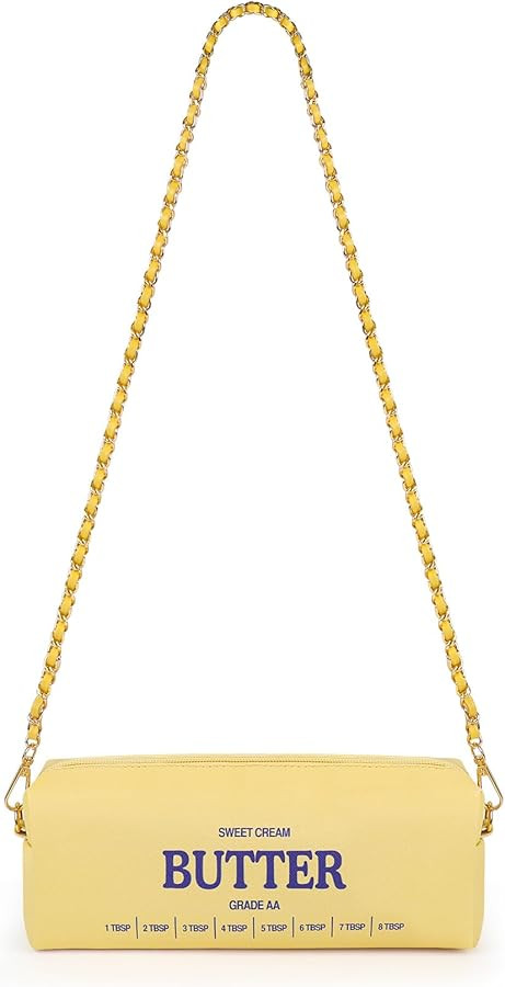 Funny Butter Crossbody Bag, Small Purse with Chain Strap, PU Leather Shoulder Bag Gifts for Women... | Amazon (US)