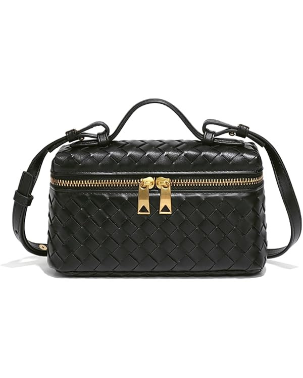 Trendy Woven Crossbody Purse Square Box Bags Women Shoulder Bag Cute Satchels Mini PU Leather Top... | Amazon (US)