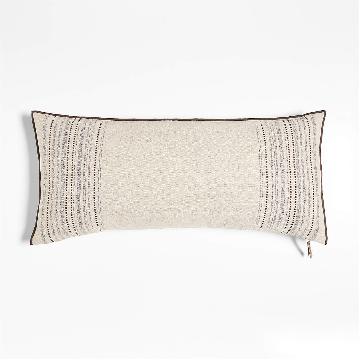 Bande Ivory Textured Stripe 36x16 Throw Pillow Cover + Reviews | Crate & Barrel | Crate & Barrel