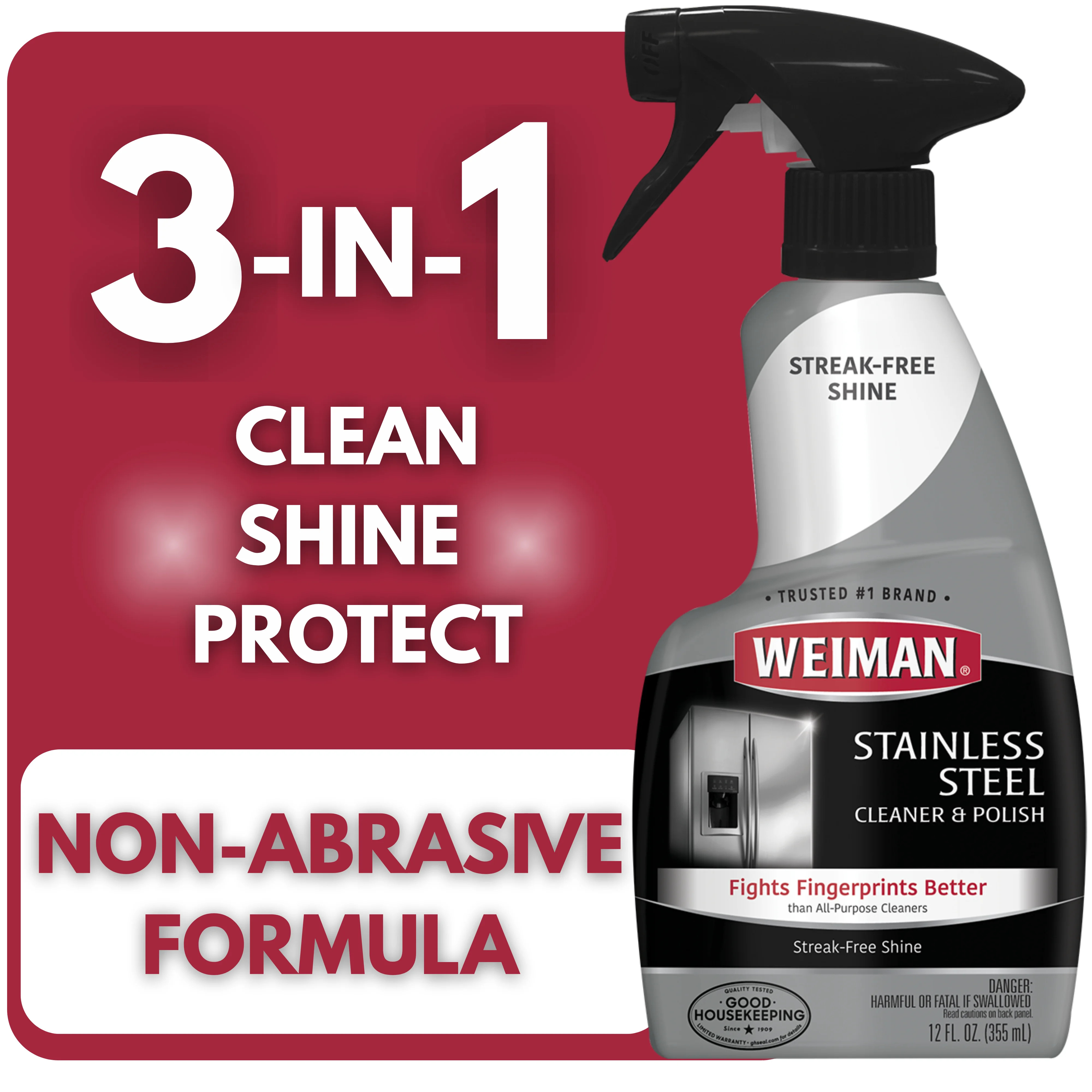 Weiman Stainless Steel Cleaner & Polish Trigger Spray, 12 fl oz | Walmart (US)