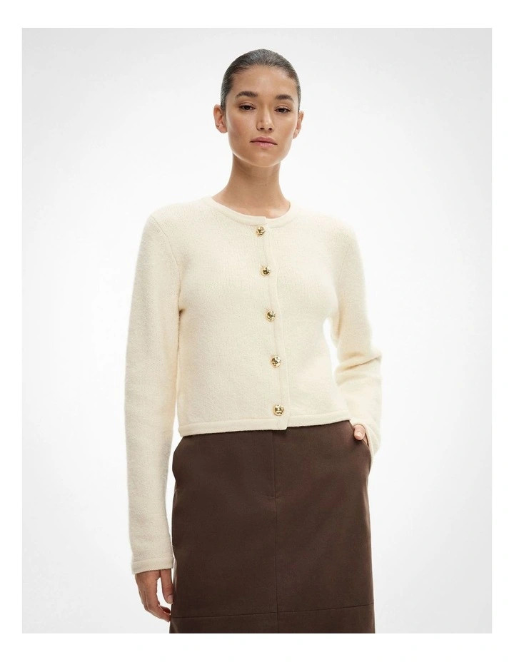 WitcheryButton Boucle Cardigan in Butter | Myer