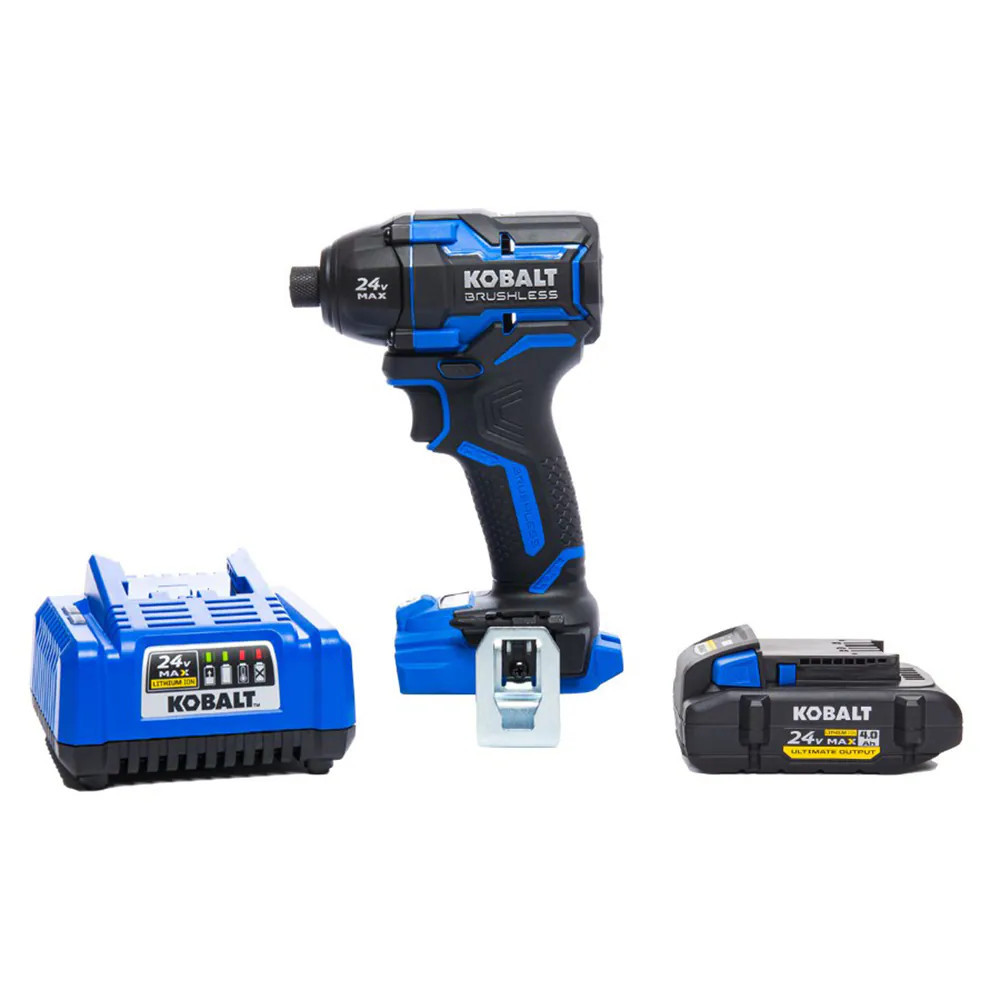 Kobalt XTR 24-volt 1/4-in Brushless Cordless Impact Driver (1-Battery Included, Charger Included and Hard Case included) | KXID 1424A-03 | Lowe's