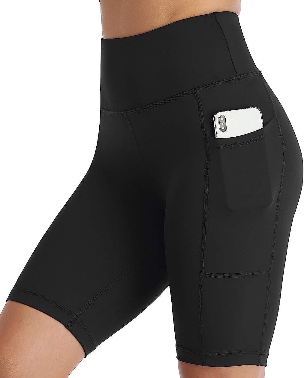 Amazon.com: Amazon Essentials Biker Workout Black Shorts for Women with Pockets Athletic Running ... | Amazon (US)