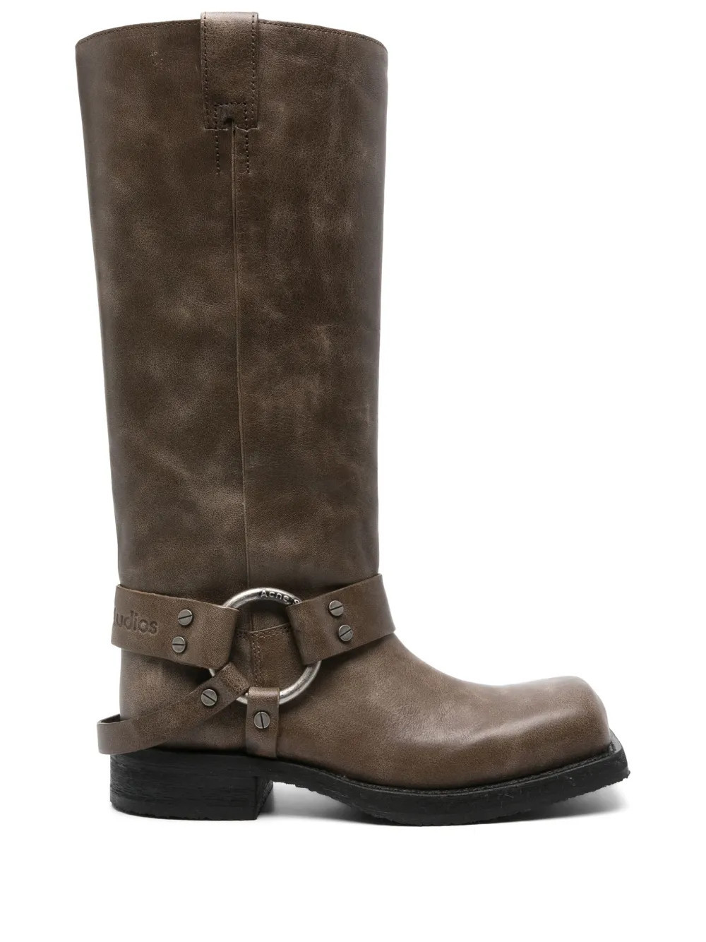 Acne Studios buckle leather boots - Brown | Farfetch Global
