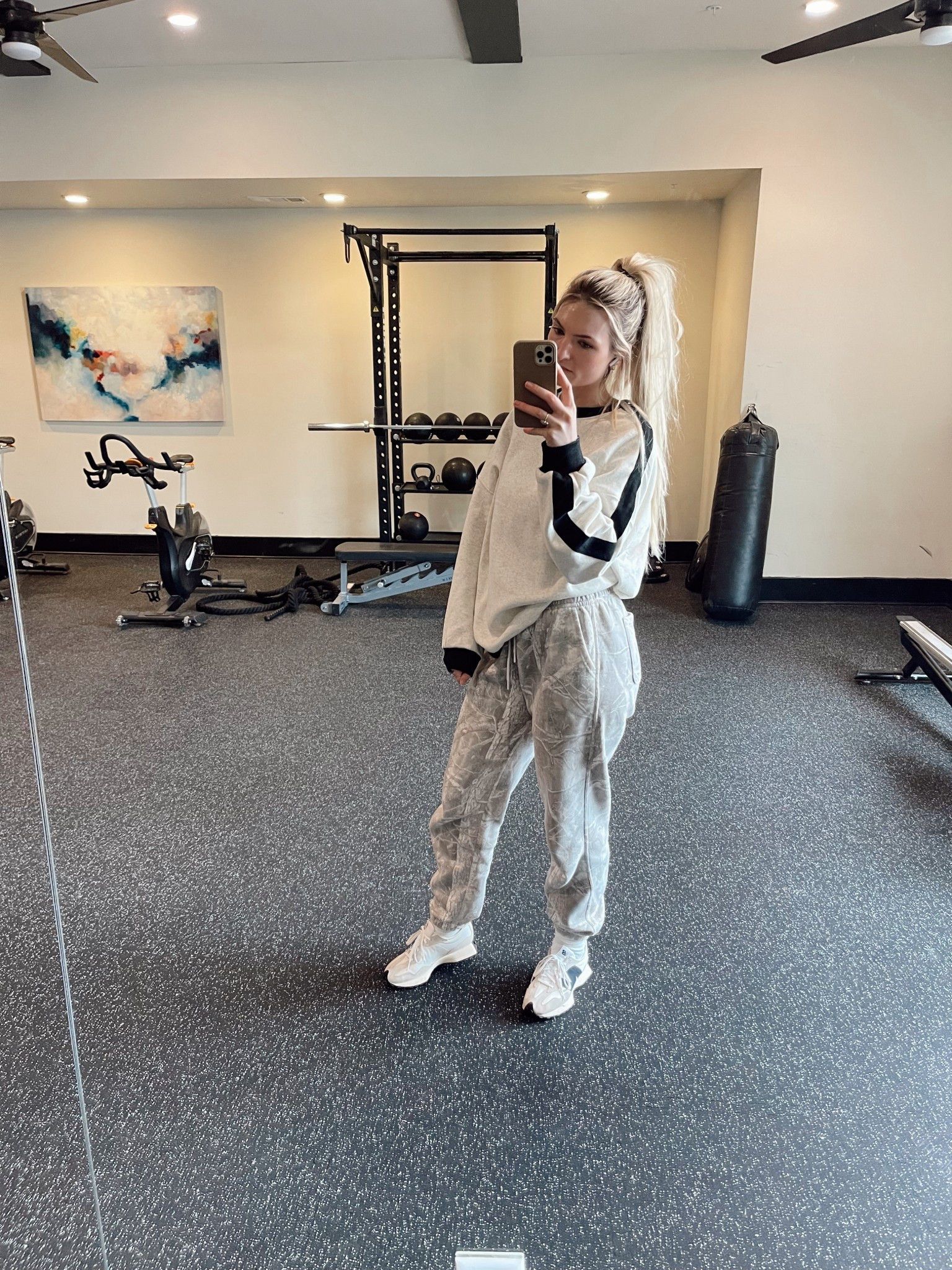 Comfy gym outfit. Eventually have to lose the sweatshirt so I wear a tank underneath! Camo pants on sale! Wearing men’s medium long in the color “light grey camo” 
25% off plus additional 15% off in cart.

linked the viral women’s camo pants too. Sweatshirt is from Amazon brand is Beaully. Couldn’t link it. 

#LTKFindsUnder50 #LTKActive #LTKSaleAlert