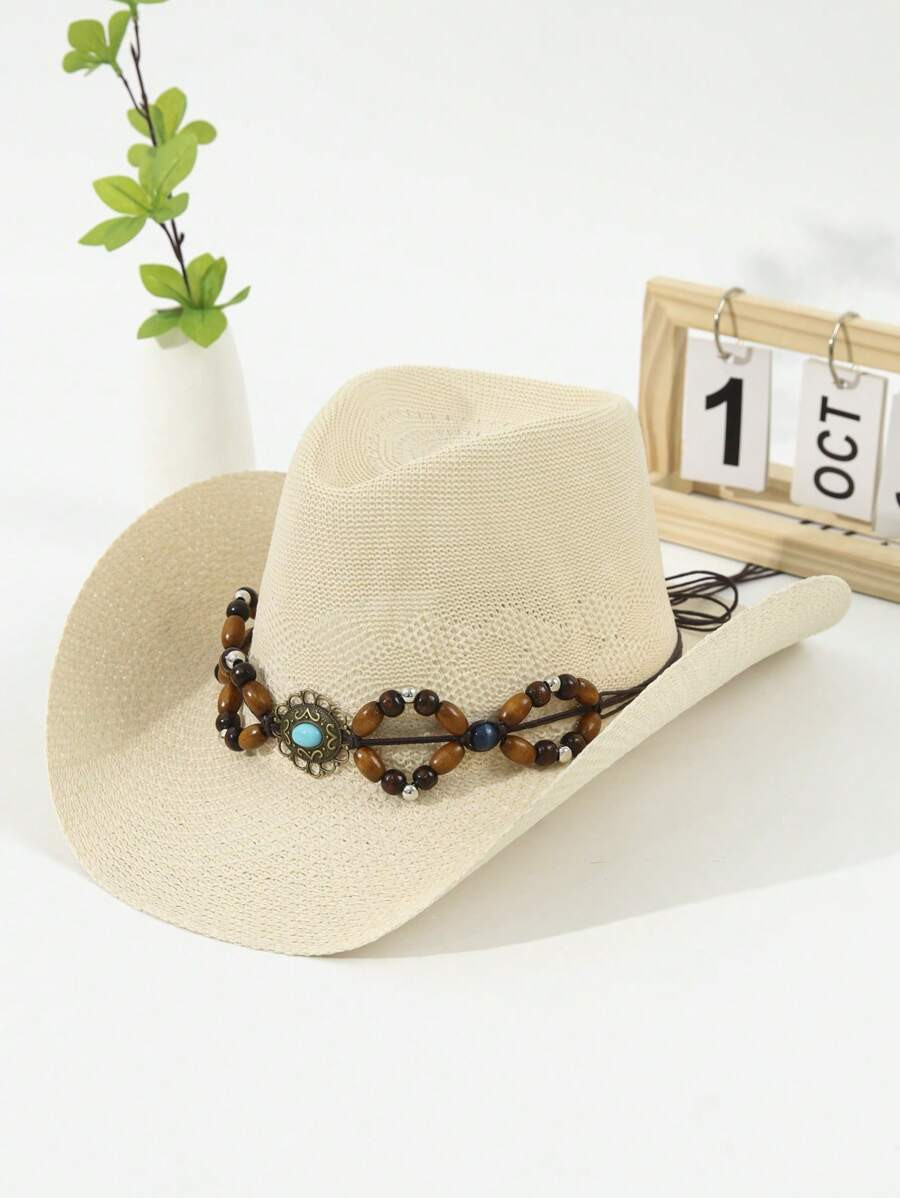 Local1pc Western Style With Wide Brim And Rolled Edges, Jazz Hat, Sun Hat For Women, Breathable A... | SHEIN