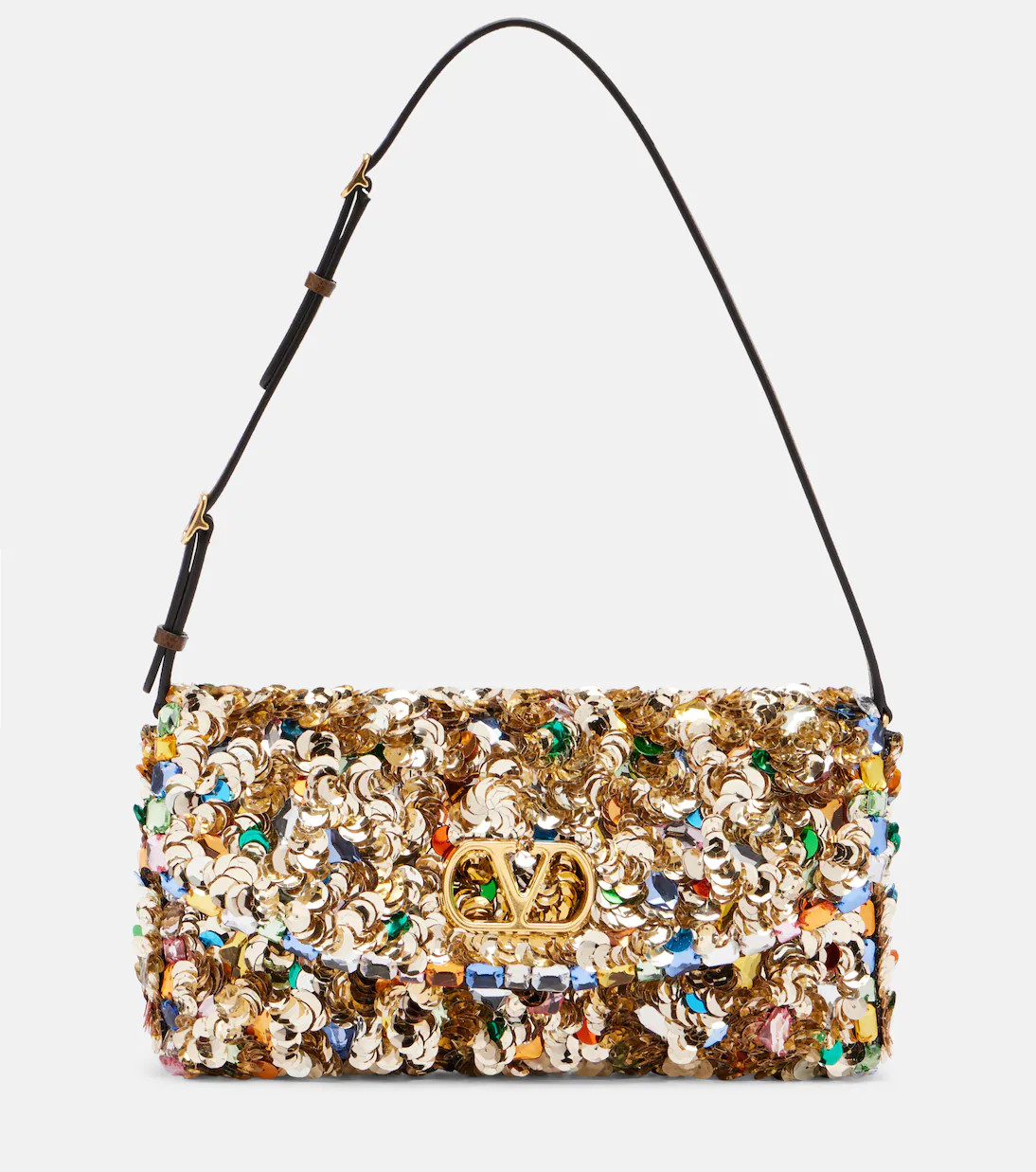 Vain Soft Mini leather-trimmed sequined shoulder bag | Mytheresa (US/CA)