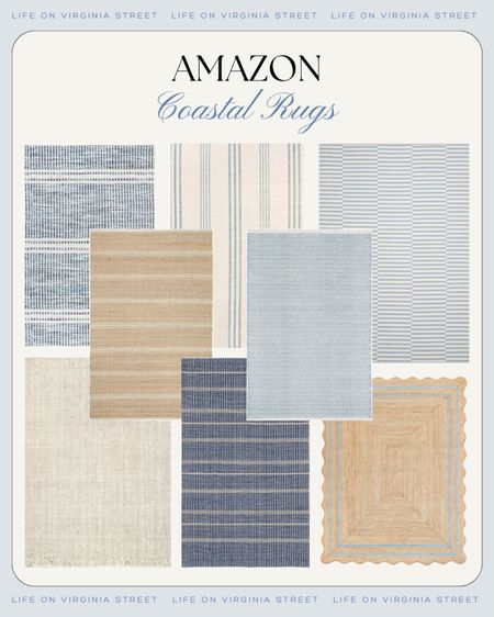 The prettiest coastal rugs from Amazon! Includes a blue striped rug, jute rug, scalloped rug, light blue herringbone rug, neutral rugs, and more! A mix of price points and brands too! Perfect for a coastal bedroom or beachy living room!
.
#lkthome #ltksalealert #ltkseasonal #ltkfindsunder100 #ltkfindsunder50 #ltkstyletip living room rugs, Amazon rugs, beach rugs

#LTKSaleAlert #LTKHome #LTKSeasonal