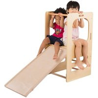 Climbing Play Tower - Connects To Triangles Montessori Kids Kitchen Step Stool With Slide & Chalkboa | Etsy (US)