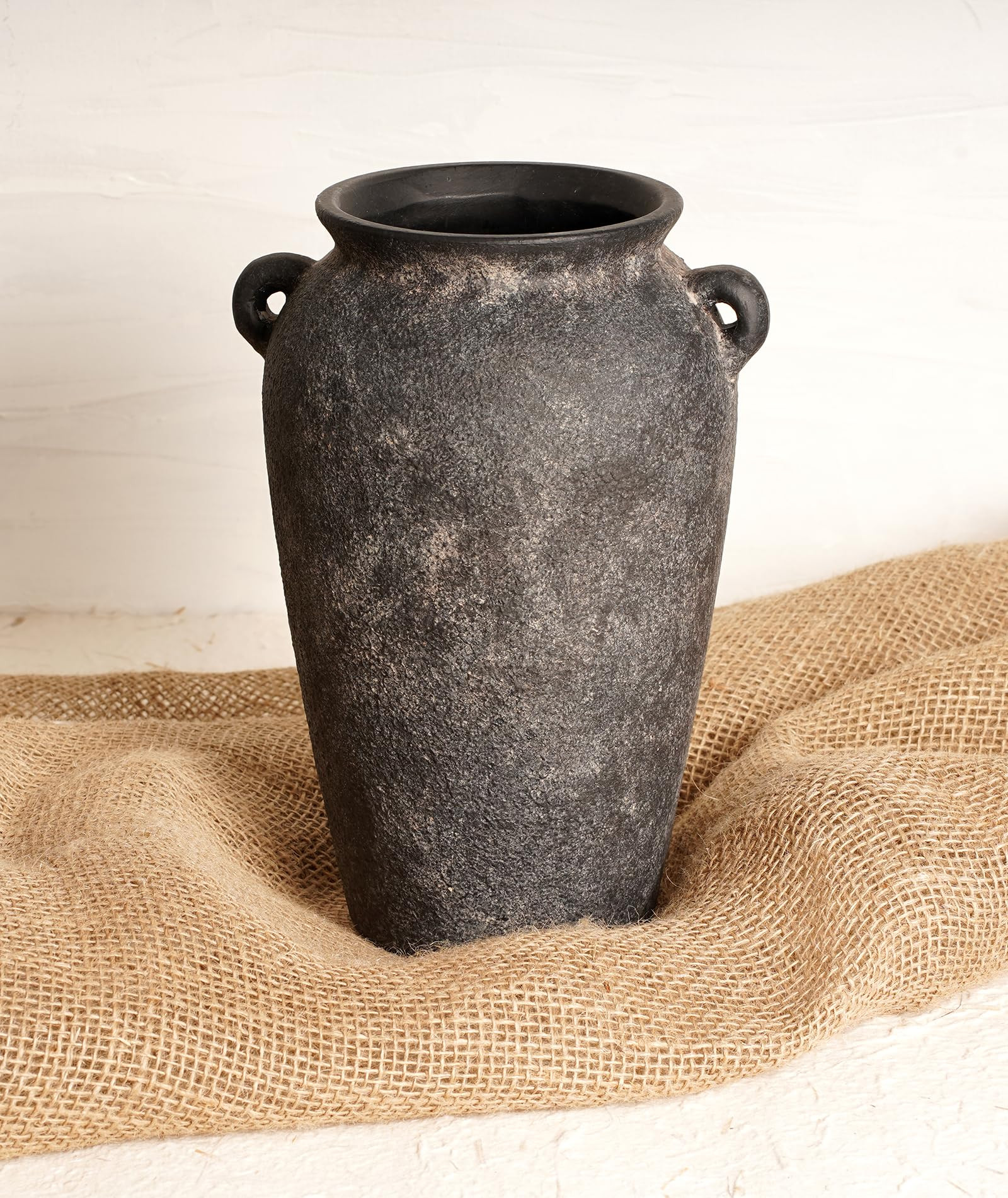 Terracotta Vase 10inch Tall, Farmhouse Distressed Ceramic Pottery, Unique Textured Stoneware Mant... | Amazon (US)