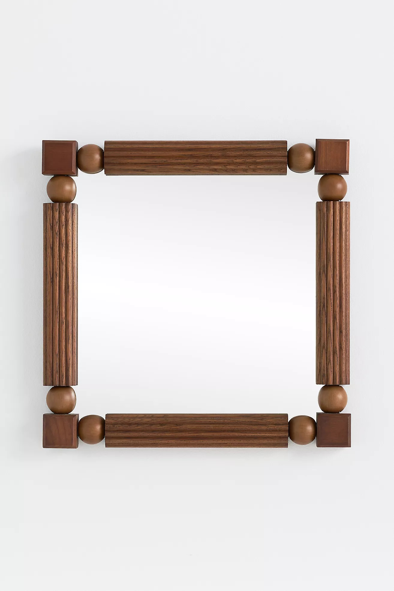 Benedicta Wood Bead Petite Square Gallery Wall Mirror | Anthropologie (US)