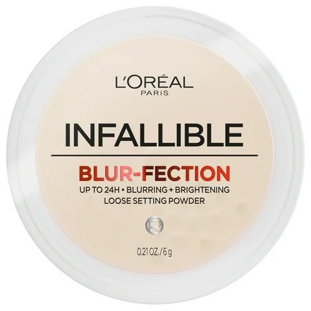 L'Oreal Paris Infallible Blur-Fection Loose Setting Powder, Brightening Finish, Translucent, 0.21 Ounce | Walmart (US)