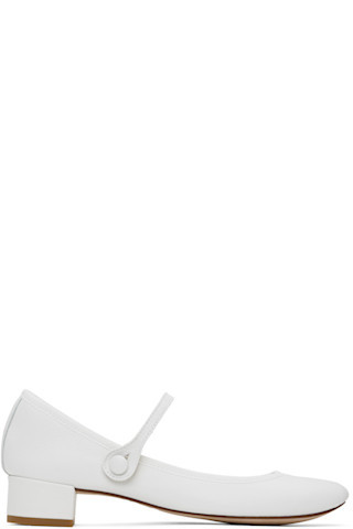 Repetto - White Rose Mary Jane Heels | SSENSE