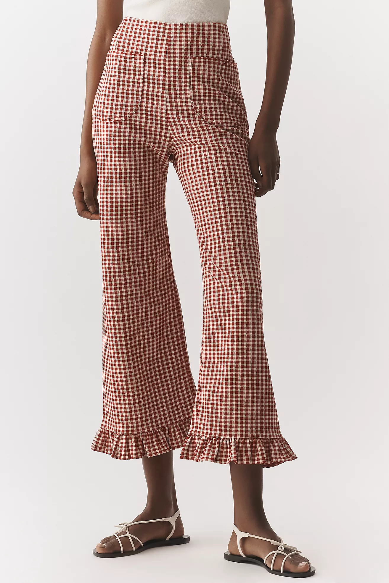 Colette Ruffle-Hem Crop Wide-Leg Pants by Maeve | Anthropologie (US)