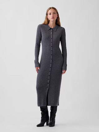 CashSoft Rib Sweater Maxi Shirtdress | Gap (US)